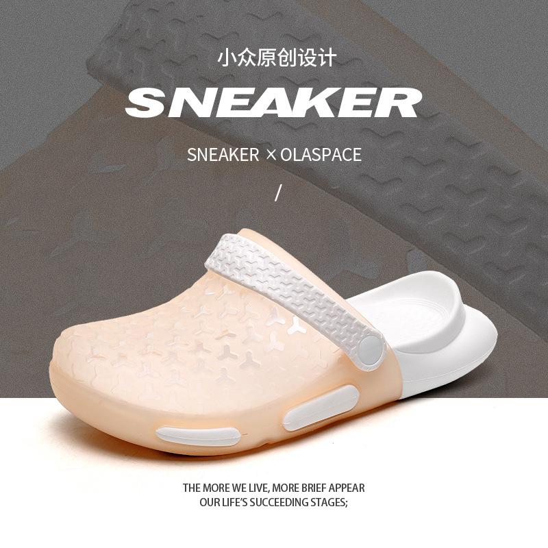 Sandales d'été creuses en cristal respirantes à semelle souple chaussures à bout sac vent doux mode loisirs voyage plage chaussures 2398