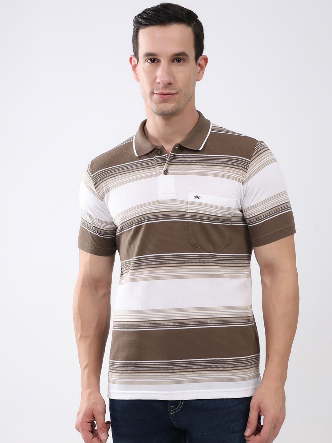Monte Carlo Men Regular Fit Brown Tshirt 3XL