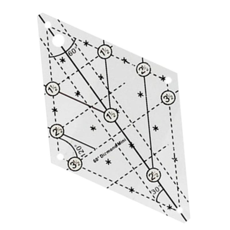 

60 Degree Quilting Template Sewing Ruler Quilting Ruler Craft Ruler for Simple Quilting Designs Fittings S