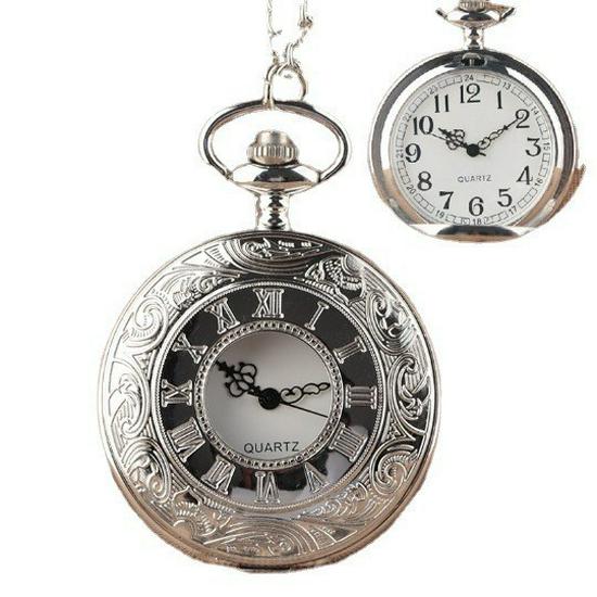 Taschenuhr im antiken Stil aus Wolframstahl mit arabischen Ziffern, poliertes Klappdesign, erhältlich in 4 Farben