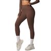New solid color double-sided abraded tight-fitting high-waisted high-elastic breathable yoga pants sports running fitness yoga clothes