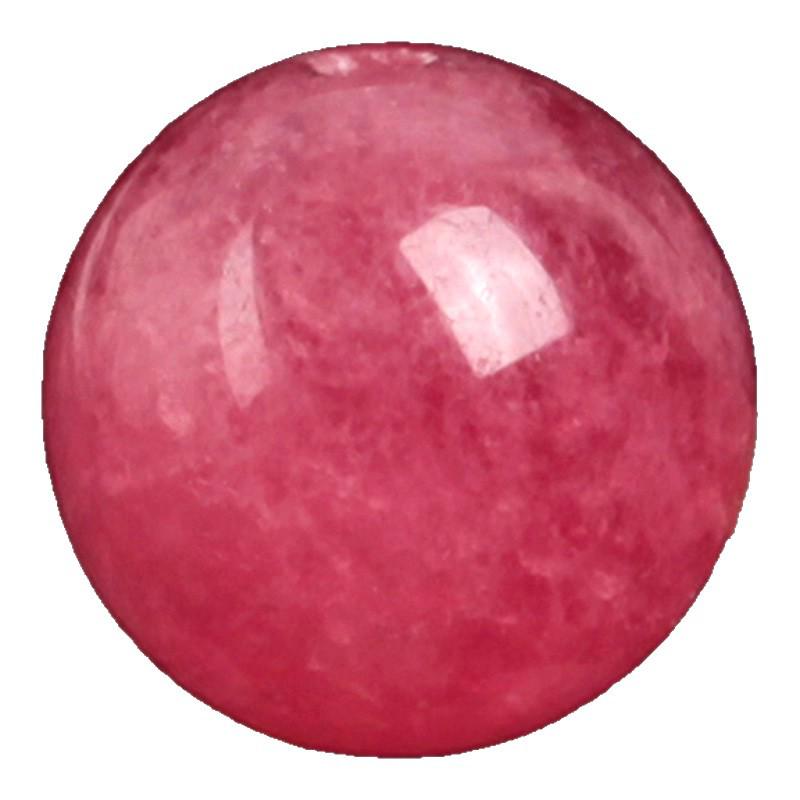 Women's Pink Round Red Agate Chalcedony Loose Beads for DIY Handmade Jewelry & Bracelets
