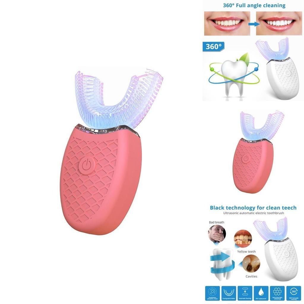 Spazzolino Elettrico Automatico a Forma di U con Sbiancamento Intelligente dei Denti Blu-ray