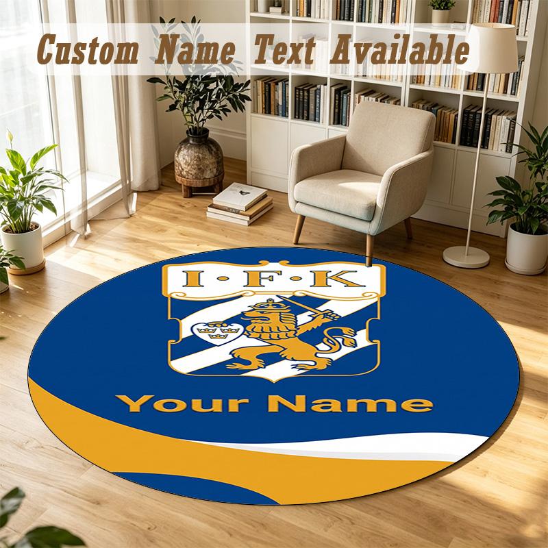 Round Rug Custom Nameifk Göteborg Pattern Non Slip Carpet Home Floor Decor