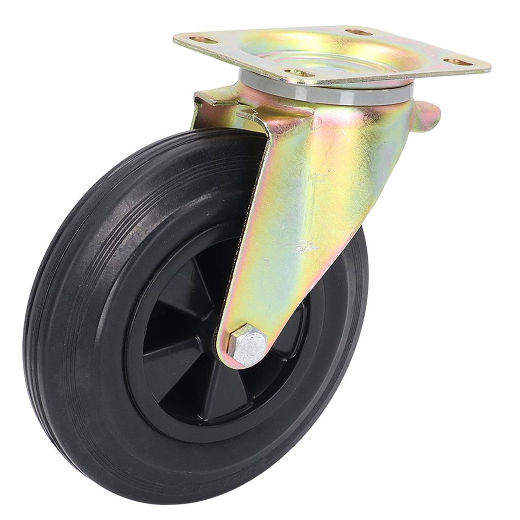 Caster Industrial Rubber No Noise Plate Swivel Caster Wheel Replacement for Cart Workbench 8inch 440lbs