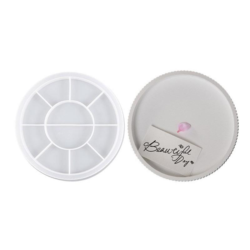 Heat Resistant Epoxy Mold Silicone Tray Molds Striped Round Tray Shape Silicone DIY Dish Mold Suitable for Cement Tray