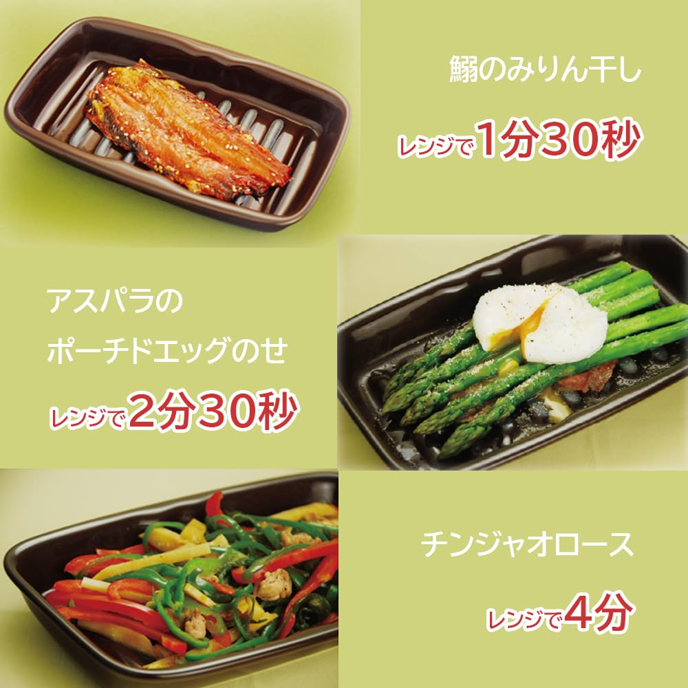 Kuriyama K+dep Microwave Heat Plus Red & Brown "Grill fish in the microwave!