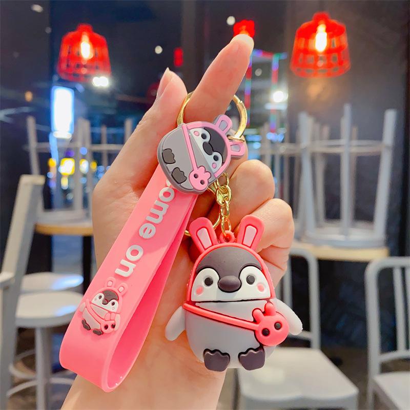 Cute Cartoon Penguin Doll Keychain Japanese Girl Heart Car Key Pendant Couple Bag Pendant