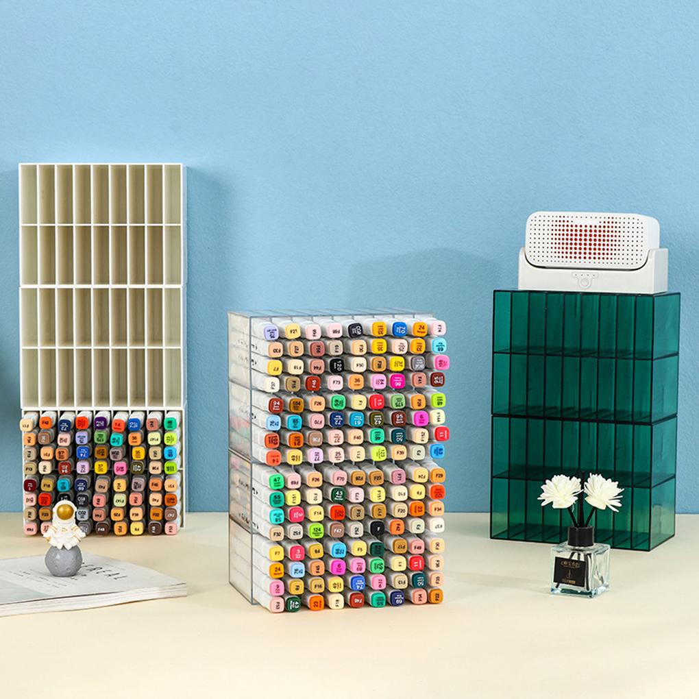 2PCS Display Stand Side Drawer Vertical Plastic Smooth Storage Rack Single Grid Multi Layer Sturdy Pen Box Earrings