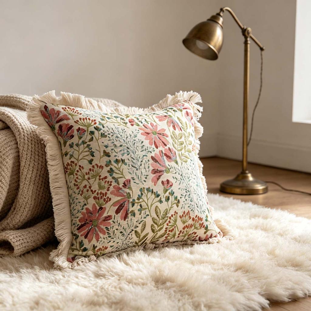 Indoor Living Room Outdoor Patio Decoration Tassel Modern Farmhouse Design Washable Square Cushion Throw Pillow Covers