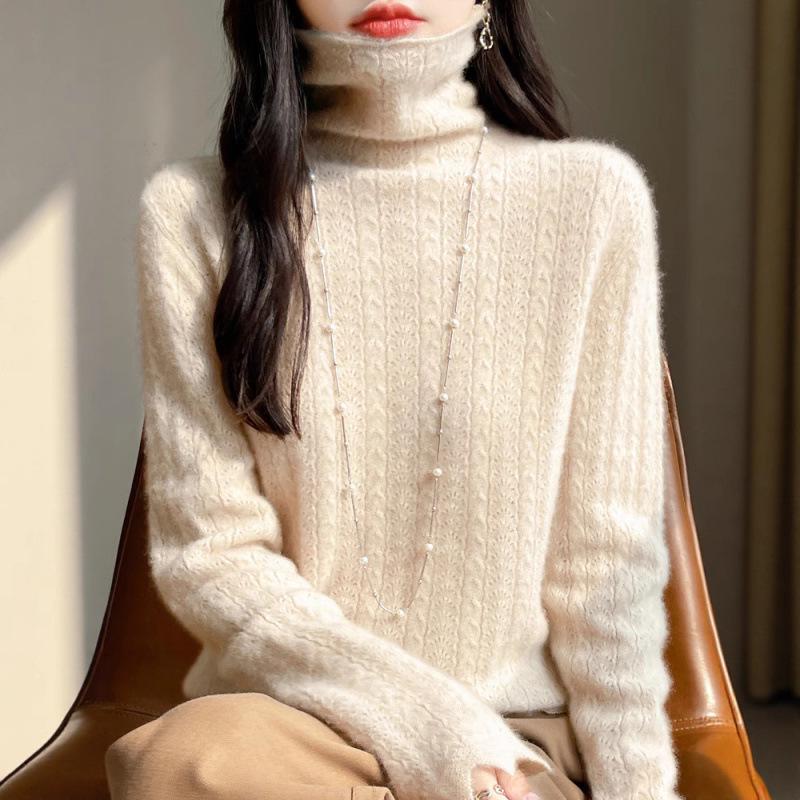 High-Neck Merino Wool Sweater: Autumn/Winter Fashion