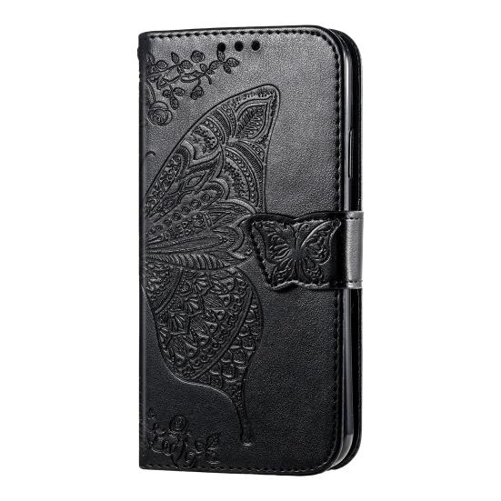 

Защитный чехол для телефона с принтом цветов и бабочек, с держателем, ударопрочный чехол с магнитной застежкой For iphone 15 Pro Max чёрный