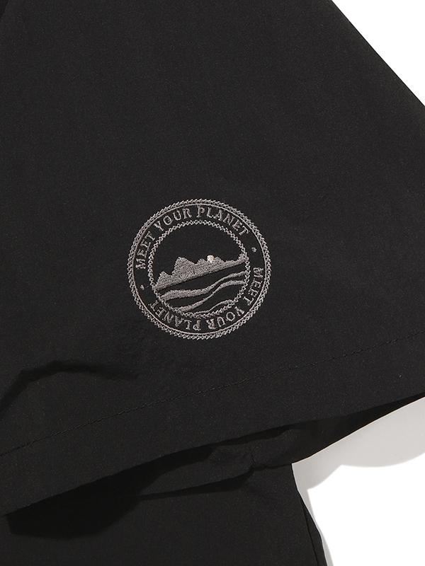 BBC EARTH Kangaroo Pocket Woven Round T-Shirt_Black
