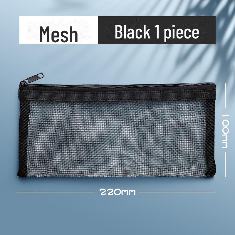 

Прозрачный сетчатый пенал большой вместимости – унисекс, идеально подходит для экзаменов и хранения канцелярских принадлежностей Transparent mesh чёрный