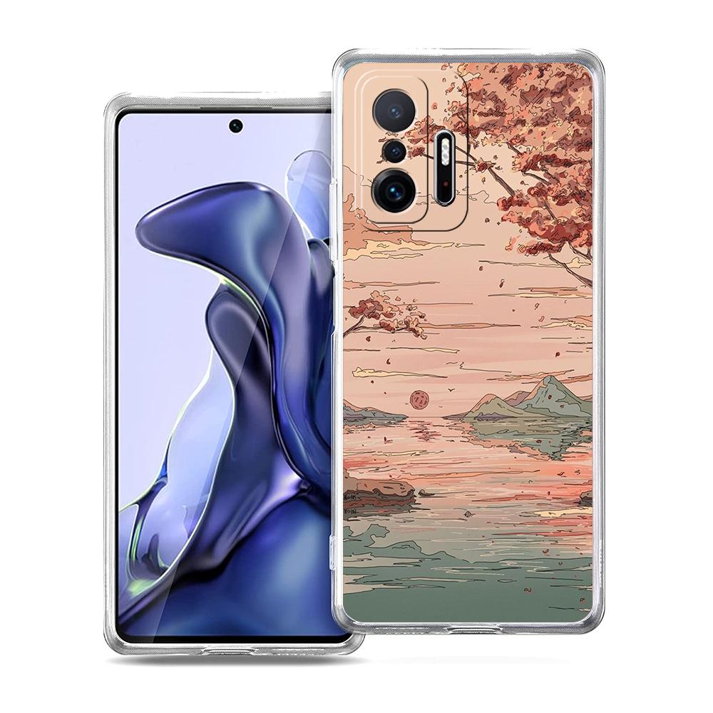INS Korean Sunset Scenery Phone Case For Xiaomi 14 13 12 Lite Mi 11 11X 13T 12T 11T For Poco X5 X4 X3 NFC F5 F4 M4 Pro 5G Cover