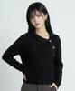 Damiswi Oblique Collar Cross Button Knit_Black