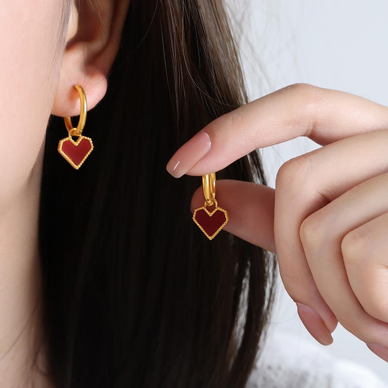 Premium Versatile Accessories Love Pearl Jewelry Geometric Titanium Steel Ears