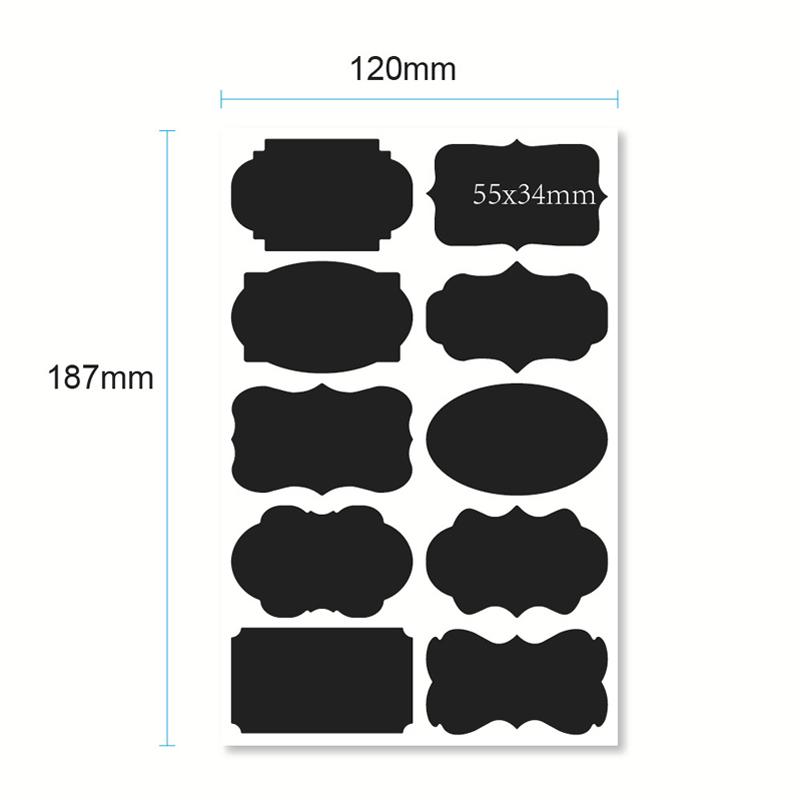 Waterproof Erasable Blackboard Sticker  Kitchen Spice Label Stickers Home Jars Bottles Tags Blackboard Labels With Marker Pen