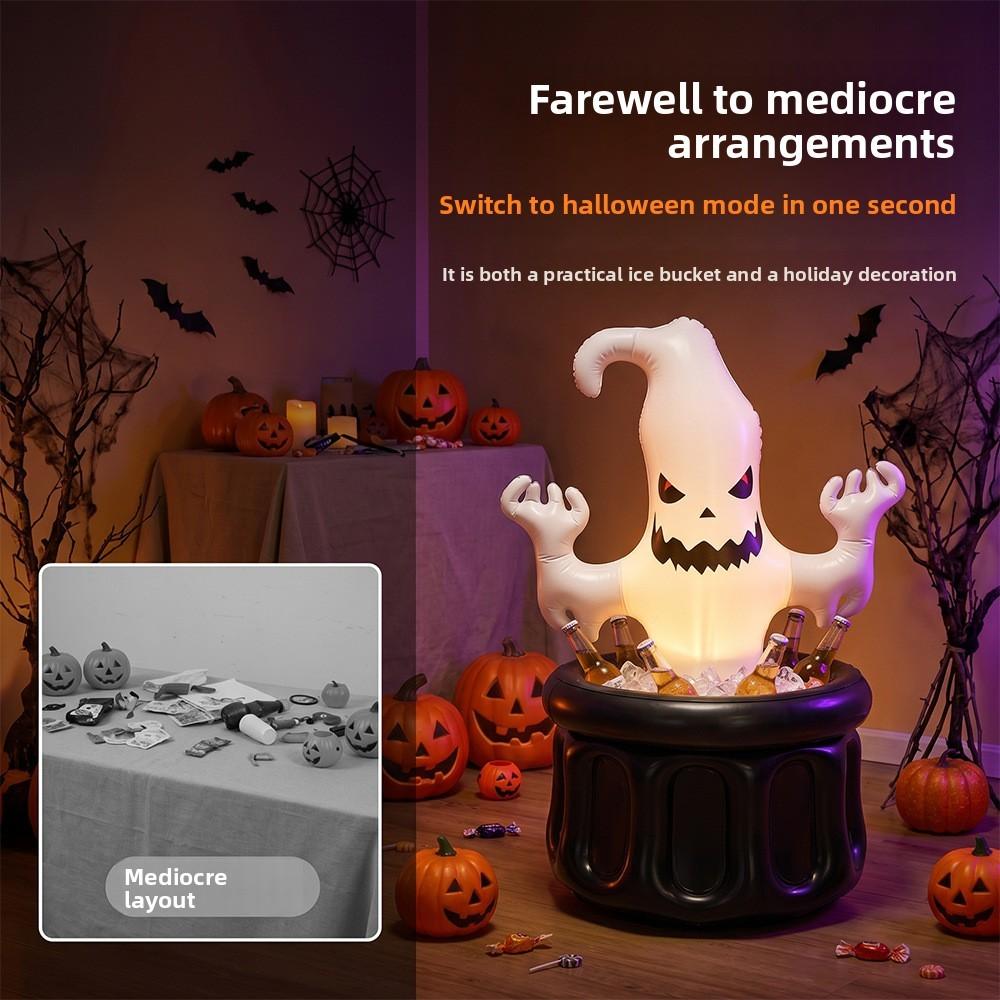 Ghost Inflatable Ice Cooler With Pvc Material For Halloween Indoor Outdoor Use