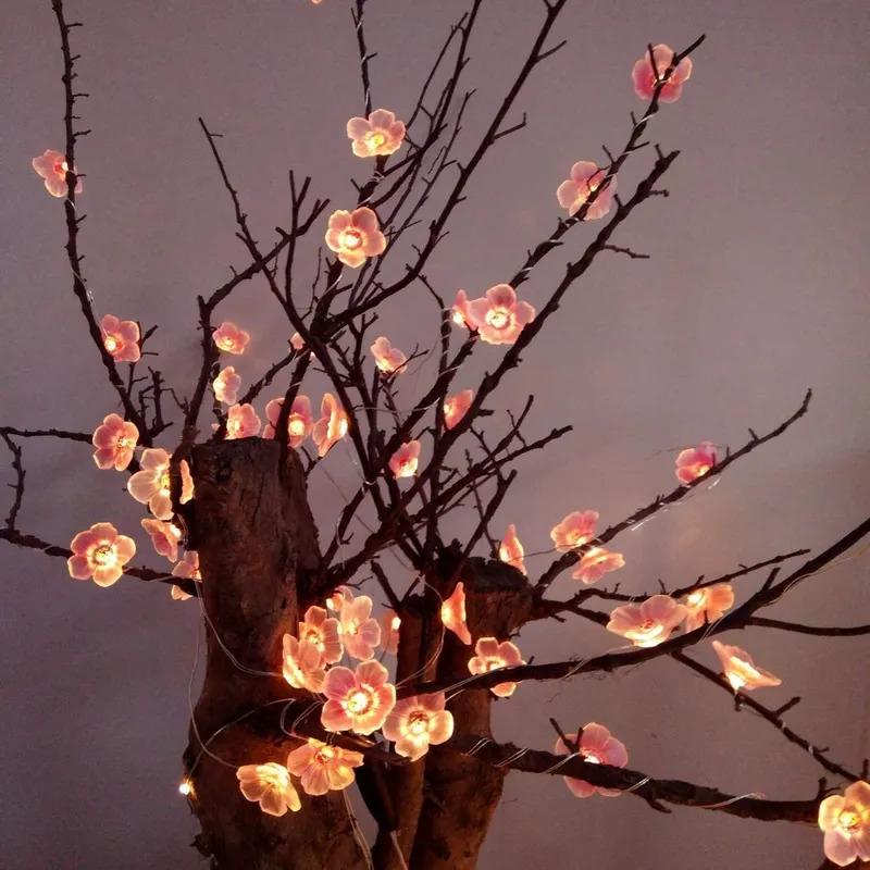 Thanksgiving LED Sakura light string, outdoor garden string lights, bedroom pink decorative fairy lights, colorful ambient mood