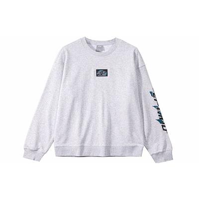 Li Ning Skateboard Series Fun Print Sports Crewneck Sweatshirt Men Sweatshirt Light-Gray AWDR477-4