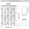 Ekologiczna czarno-biała zasłona prysznicowa z nadrukiem liści, materiał PEV, nie wymaga perforacji, 0,08 mm