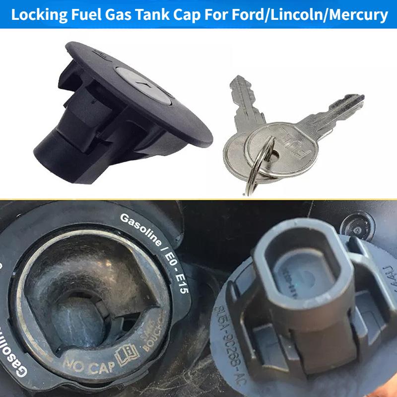 8U5Z-9C268-B Car Locking Fuel Tank Filler Cap With 2 Keys For Ford F150 Fiesta Edge Escape Focus Lincoln Navigator MKS Mercury