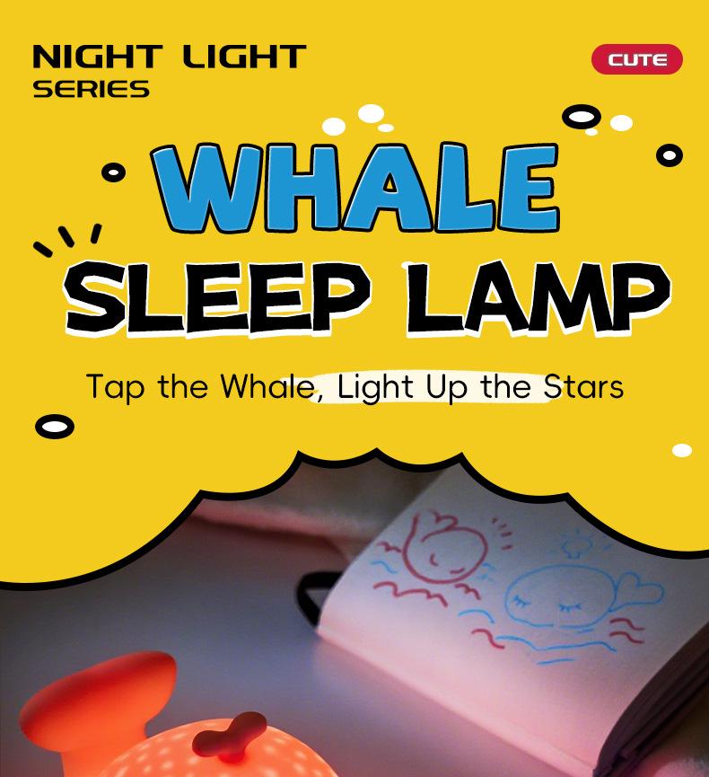 Whale Silicone Night Light: Cute Cross-Border Souvenir for Baby's Bedroom and Bedside