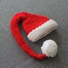Infant Christmas Knit Photography Hat - Red Long-Tail Styling for Newborn and Children's Photos