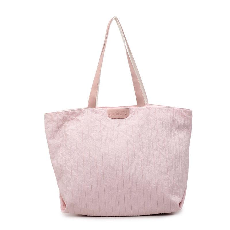 Large capacity tote bag women's new casual versatile pleated shoulder underarm bag class commuter bag
