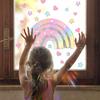 Xc1528 Rosa Farbverlauf Regenbogen Liebe Sterne Sonnenschein Bunt Statischer Aufkleber Antikollisions Glasaufkleber Fensteraufkleber
