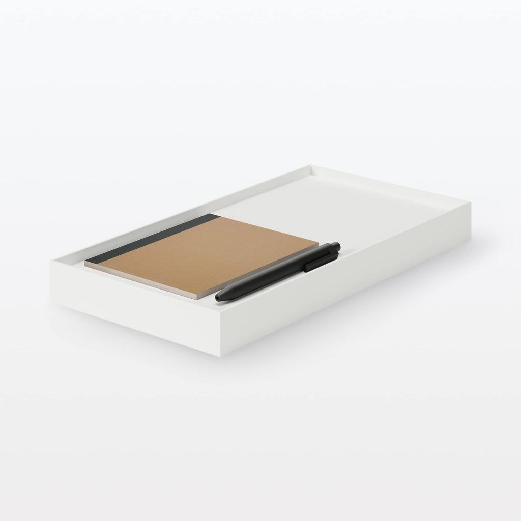 MUJI Recycled Polypropylene File Box Standard Lid with White for 15cm Width Casters, Gray, (NCE51A3A)