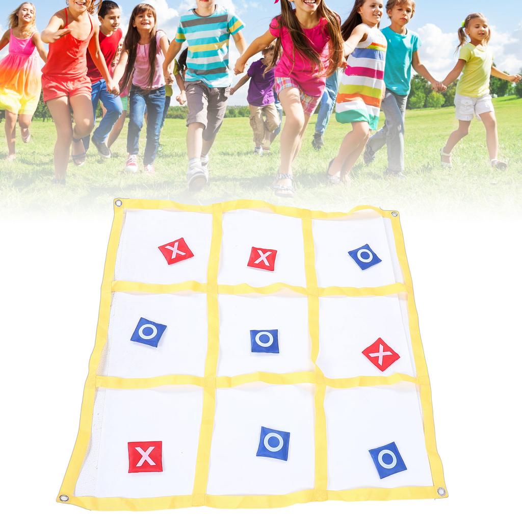 Large XO Outdoor Game Nylon XO Board Toss Yard Game with X and O Bn Bags Drawstring Bag for Kids Backyard Lawn Camping Games