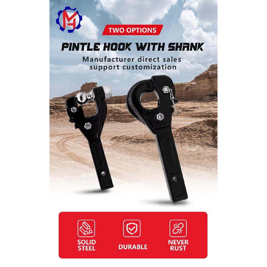 Car Modification Trailer Hook Arm Tiger Head Rogue Hook Adapter Trailer Square Mouth Seat Towing Hook Battle Axe Hook Rear of Th