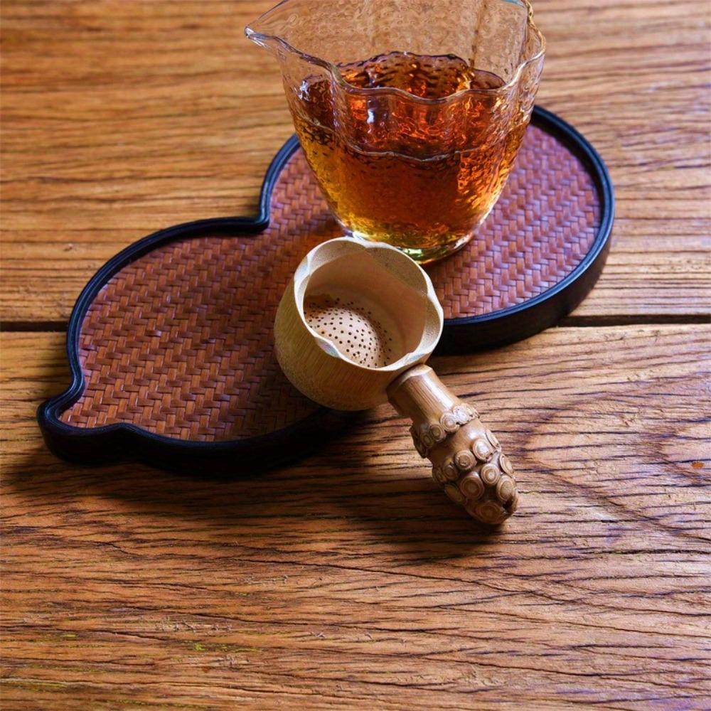 2 ks Bambusové Dřevěné Čajové Sítko Síťka Čajové Sítko Japonský Styl Čajový Obřad Opakovaně Použitelné Sítko Síťky Sítka Kuchyňské Doplňky