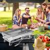 Outdoor Foldable Charcoal Grill Stainless Multi-Function BBQ Grill with Storage Basket Handle Free Assembly Camping Cooking Tool