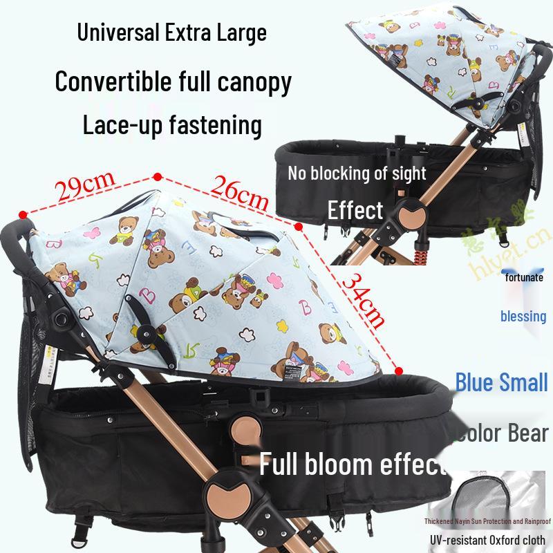 Universal Baby Stroller Sunshade Canopy with Pockets