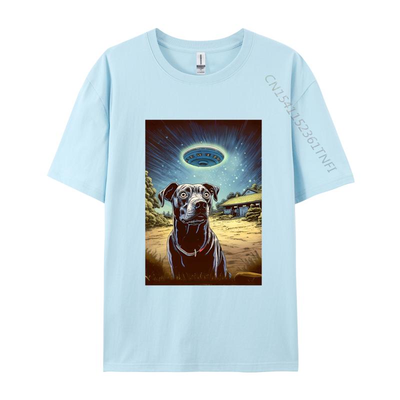 My Dog Thinks Ufos Are Real On A Dark Tshirt Men Clothing Tops Plus Size Pure Cotton ONeck T Shirts