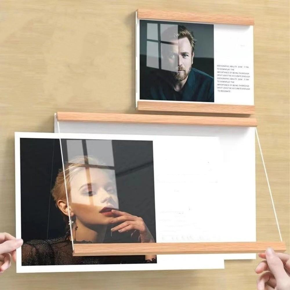 Rectangle Magnetic Wall Mounted Frame Reusable Display Board Acrylic Sign Holder  Retail Store