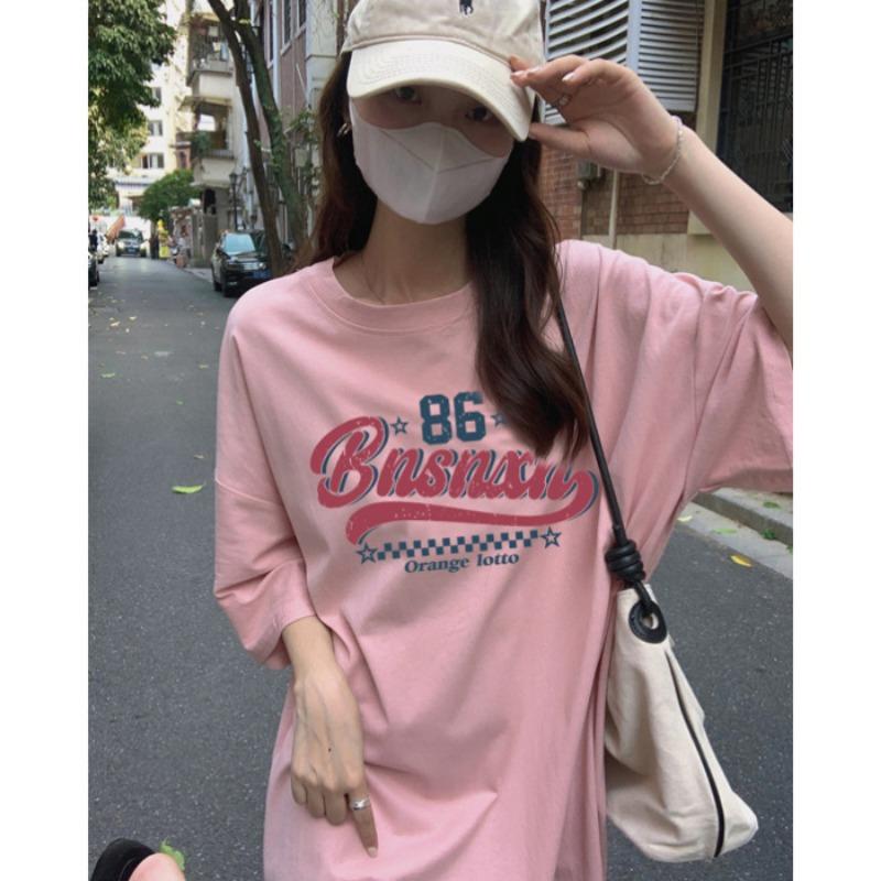 Women's Summer Short-sleeved Casual Style Loose and Thin All Matching Home Dress