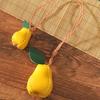 Persimmon DIY Material Package Keyring Pear Leather Keychain Trendy Fruit Bag Pendant  Women