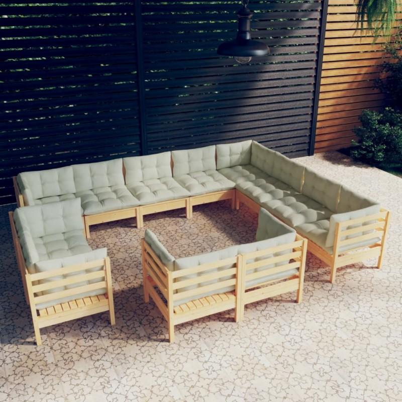 Day and Night - Day and Night Garden Furniture 12 Pieces and Cushions Solid Pine Wood