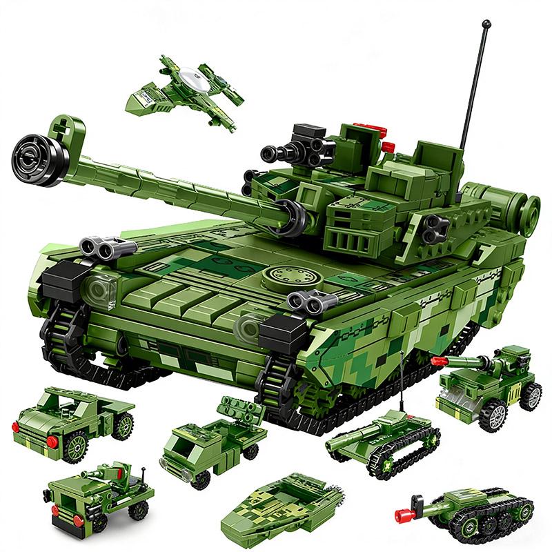 Army style High-Quality Building High-Quality Blocks 8In1 Armored combat vehicle High-Quality Blocks Collection kit High-Quality Plane High-Quality
