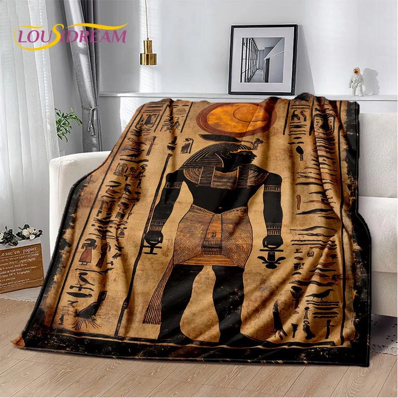 3D Ancient Egypt Hieroglyphic Mythology Wall Painting 2025 New Blanket,Soft Throw Blanket for Home Bedroom Bed Sofa Cover Child