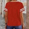 Women's Fashion V-neck Contrast Short Sleeve T-shirt Top