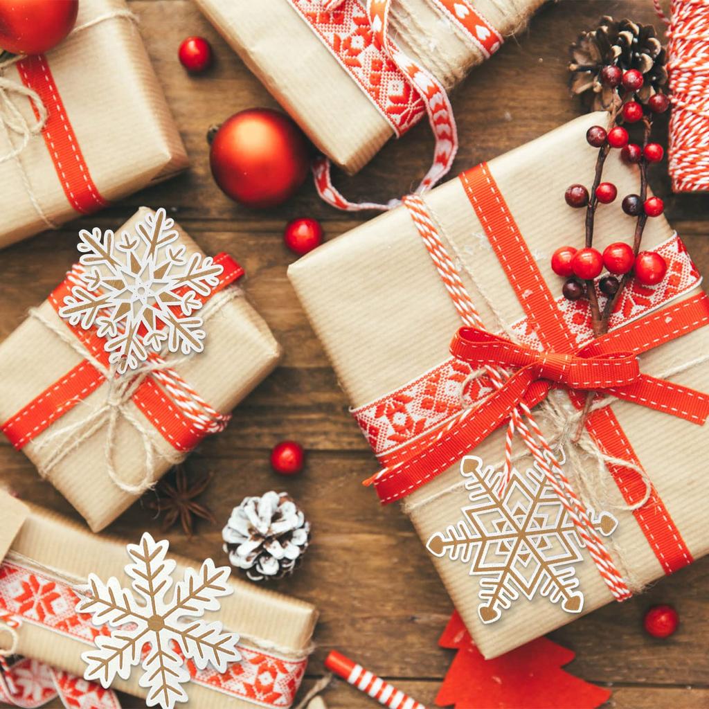 LEMESO Set of Wooden Snowflake Ornaments for Christmas Stylish White Christmas Decorative and Stylish 24-Piece Trees, Ornaments, Ornaments, Snowy,