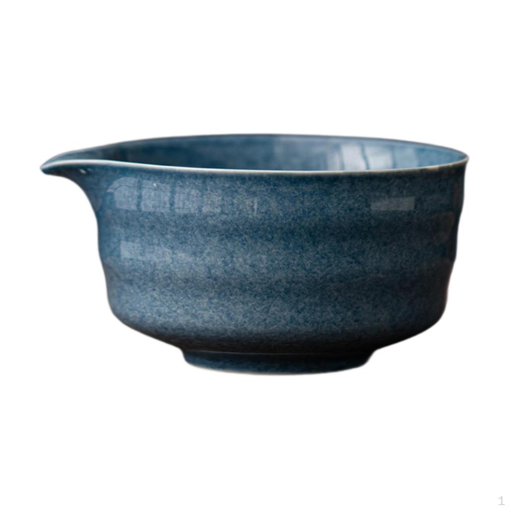 Ceramic Matcha Bowl Japanese Tea Cup Accessories Ceremony Handmade with Pouring Spout