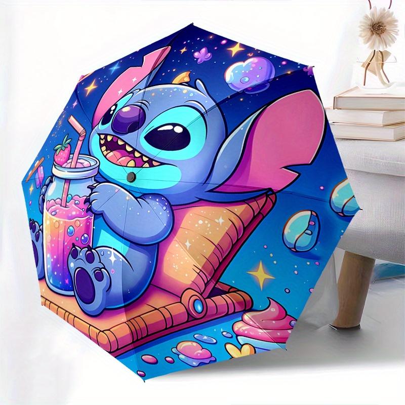 Stitch, Cosmic Drink Themed Automatic Opening and Closing Folding Umbrella, 8-rib Windproof, Compact Travel Design, Suitable for All Occasio
