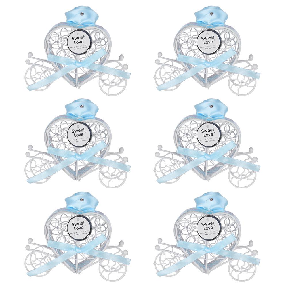 6pcs Iron Heart Shape Candy Box Chocolates Can Ornamnet Gift Jar Decoration for Wedding Party