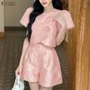 Women Short Sleeve Blouse and Shorts Summer Two Piece Sets